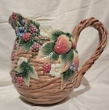 Fitz and Floyd Decorative china vase hand crafted berries, flowers and leaves 