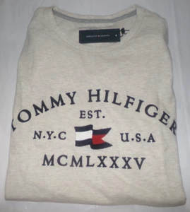 T-SHIRT UOMO TOMMY HILIGER S/S NUOVA CON ETICHETTE ~ AVENA HEATHER ~ TAGLIA XL - Foto 1 di 2