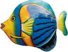 Hand-chiseled and Painted Tropical Metal Art Wall Decor Fish
