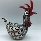 vtg hand blown art glass rooster figurine 9in