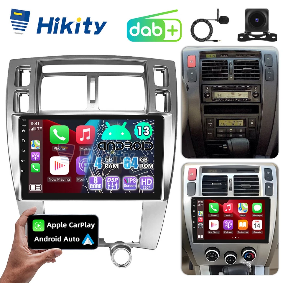 DAB+ 4+64GB Android15 CarPlay Radio Für Hyundai Tucson JM 2004-2010 GPS NAVI BT - Bild 1 von 4