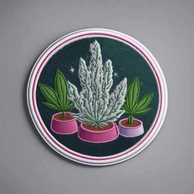 Cosmic Stoner Patch Iron-on Applique Clothing Hippie Boho Herbal Medicine Weed - Image 1 of 4