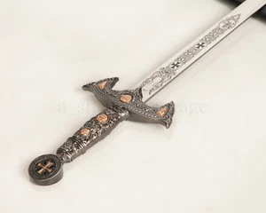 Medieval Templar Knight Crusader 30" Sword with Scabbard Renaissance Cosplay - Picture 1 of 9
