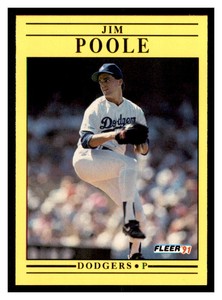 1991 Fleer #217 JIM POOLE Los Angeles Dodgers