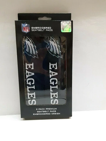 Philadelphia Eagles NFL Embroidered Rally Seat Belt Pad Set of 2 Cover