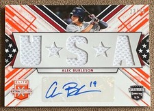 Alec Burleson 2019 Elite Extra Edition USA Patch Autograph Orange #USMS-AB /49