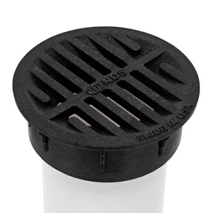 NDS L11U 3”/ 4” Outdoor Round Drain Grate Cover Universal, Poly Plastic, Black - Picture 1 of 3