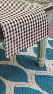 Corredor de mesa rústico campo primitivo Black Check 33" decoración de granja primitiva - Imagen 1 de 3