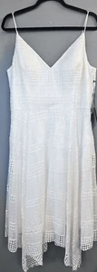 Adrianna Papell Dress Size 16 Ivory Lace NWT Handkerchief Skirt $249 MSRP - Picture 1 of 13