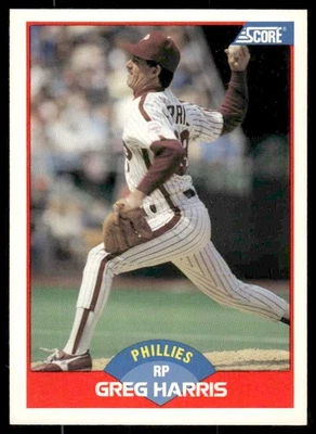 Greg Harris 1989 Score #476 Philadelphia Phillies - Image 1 of 2