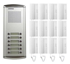 COMMAX 12-Apartment Audio Intercom KIT DR-12AM x1/ DP-ML x12/12V Power Supply x1 - Picture 1 of 6