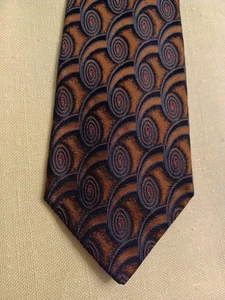 Corbata Hugo BOSS Marrón Azul Clásica 100% Seda Italia (55") - Imagen 1 de 7