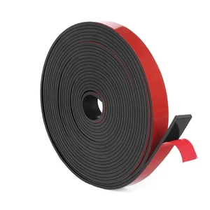 WochiTV Adhesive Solid Rubber Strips, 1/2" 0.5" W X 180" L, Black - Picture 1 of 6