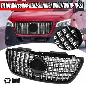 GT Style Front Grille Radiator Grill Fits Mercedes Sprinter W907 W910 2018~2023 - Picture 1 of 14