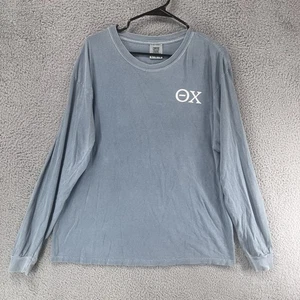 Comfort Colors Theta Chi Faternity langärmliges blaues Herrenhemd Größe Large 4H - Bild 1 von 5