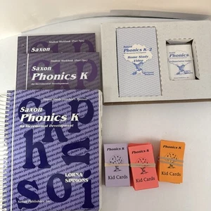 Saxon Phonics K Set, Teachers,  Workbooks, Kid Cards, Readers 7-16, No Flashcard - Picture 1 of 8