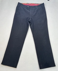 Mens MEYER Roma Virgin Wool Mix Corduroy Black Stretch Chinos Trousers W36 L32 - Picture 1 of 9