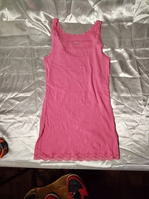 Arizona Pink Embroidered Lace Racerback Scoop Neck Tank Top Women's Size L - Image 1 of 4