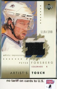 2002-03 UD Artistic Impressions Artist's Touch Jerseys Gold #PF Peter Forsberg - Bild 1 von 2
