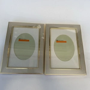 2  Boots Gilt Photo Frames 4 x 6in Sealed Portrait & Landscape Free Standing - Picture 1 of 9