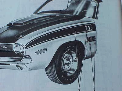 T/A Challenger 1970 Nuevo de Lote Antiguo MoPar Kit de Rayas de Cinta Juego Completo 10 Piezas  Foto 1 de 3