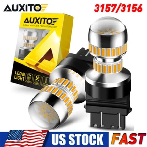 AUXITO 3157 3156 LED Amber Yellow Turn Signal Side Marker Light Bulbs 3157NA GUS - Picture 1 of 12