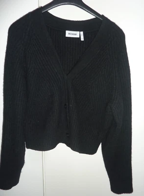 Weekday Strickjacke Damen Gr. XS  Schwarz Polyester Wolle Mohair Jacke Cardigan - Bild 1 von 4
