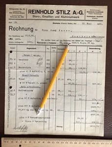 Reinhold Stilz Sinsheim 1922 Nachttopf Eimer Emaille Werk Rechnung Sontheim 1631 - Bild 1 von 2
