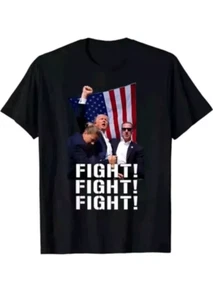 Donald Trump Rally Shooting T-Shirt US Support Trump 2024 Unisex Cotton Soft - Picture 1 of 2