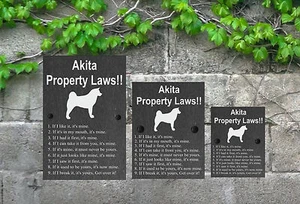 Property Laws Funny Dog Slate Sign Gate House 3 Sizes ALL BREEDS available A-C - Picture 1 of 63