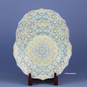 222 Fifth, LYRIA TEAL, Set/s of 2 Salad Plates, MINT UNUSED Condition! - Picture 1 of 3
