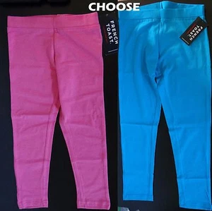 Girls French Toast Cotton/spandex bright pink/blue Leggings,sizes 4T,6.7/8,10/12 - Picture 1 of 3