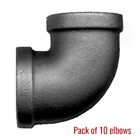  90 Elbow 3/4" Black Malleable Iron Pipe Threaded - Pack of 10 (BI-100-E)