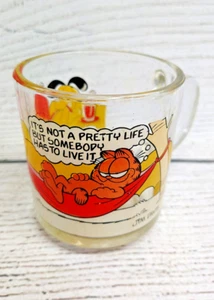 Vintage 1978 Garfield McDonalds Glas Becher "It's Not a Pretty Life" Jim Davis - Bild 1 von 7