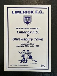 20.7.1998. Limerick Fc v Shrewsbury Town (Friendly). - Picture 1 of 2