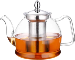 NEW HIWARE 1000ml Glass Teapot with Removable Infuser, Stovetop Safe Tea Kettle, - Picture 1 of 7