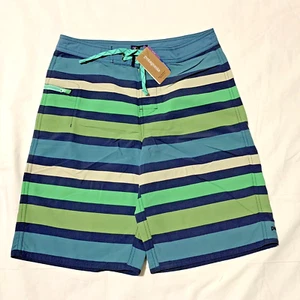 Patagonia Boy's 16 Wavefarer Striped Multicolor Board Shorts Inseam 10” NEW - Picture 1 of 9