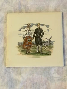 Azulejos bávaros de colección pintados a mano colores saturados botánicos de Alemania Occidental - Imagen 1 de 5