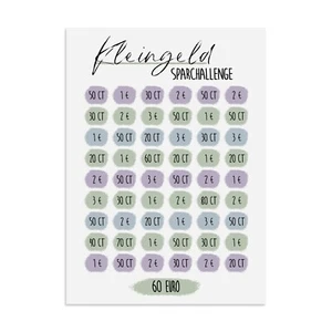 Postkarte KLEINGELD Challenge Sparchallenge Sparen Finanzen - Picture 1 of 4