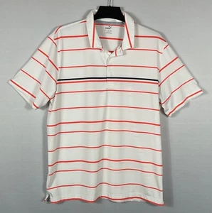Puma Golf Polo Men’s XL Ivory Orange Striped Short Sleeve Stretch Collared - Picture 1 of 5