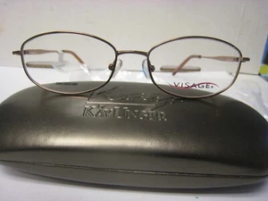 VISAGE Eyeglass Frames SUEDE in BROWN 52-16-135-32v with generic case - Picture 1 of 6