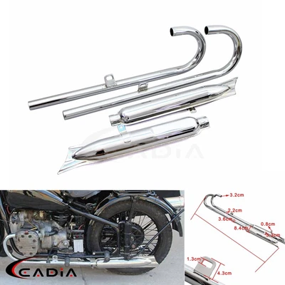 Tubo silenciador sistema escape cola de pez 32 HP para BMW M72 R71 R12 Dnepr MT12 750cc Foto 1 de 4