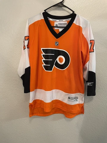 Reebok NHL Youth Philadelphia Flyers Carter Hockey Jersey L/XL Orange Cover