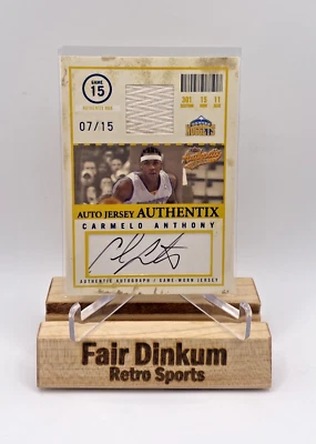 2004-05 FLEER Carmelo Anthony #AJA-CA Auto Jersey Authentix Nuggets /15 - Image 1 of 2