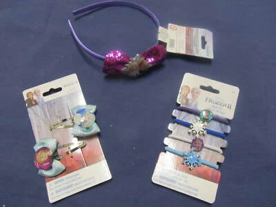 NWT Disney Frozen II Headband Hair Clips Ponytail Holders Accsry Lot Girl 3+ New - Image 1 of 4