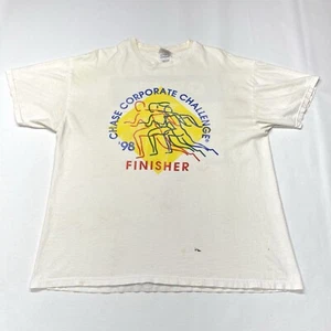 VTG Running Tee Shirt Mens XL White Chase Corporate Challenge Fitness Race 90s - Picture 1 of 24