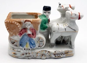 VTG Japan Horse w/ Carriage Ceramic Toothpick Holder 3" - Picture 1 of 7