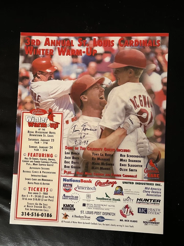 St Louis Cardinals 1999 Winter Warmup Program - Tim Forneris #62 autograph - Image 1 of 1