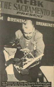 Postkarte Tom Breneman Frühstück Hollywood unbenutzt Sarah Van Dyke Sacramento - Bild 1 von 2