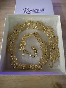 Vintage Krone Trifari Goldnugget Brutalist Halsband Halskette vergoldet 16,5" - Bild 1 von 10